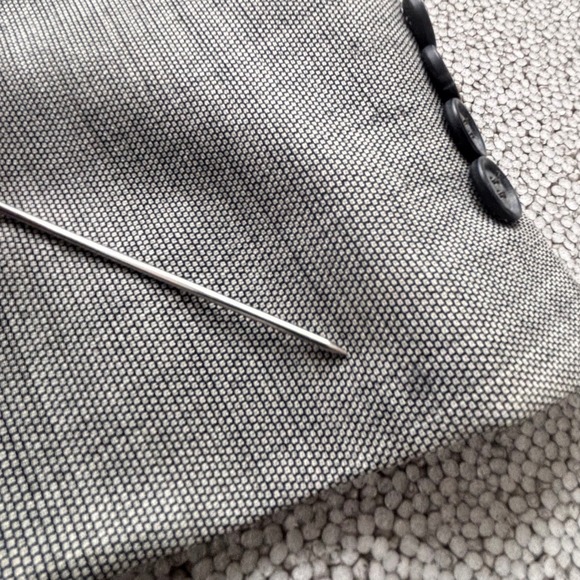 Harry Rosen Tilford Samuelsohn 42L Double Breasted Blazer Wool Jacket Gray Micro - Picture 14 of 15